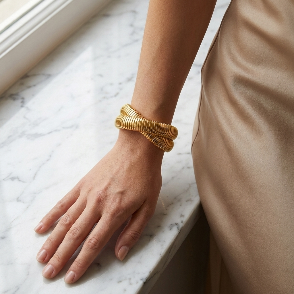Mass Stack Bangle — Gold Finish
