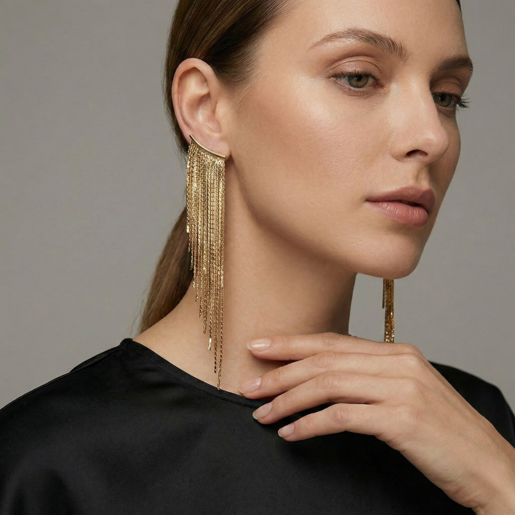 Elegant Gold Tassel Earrings - Boho Chic for Every Occasion