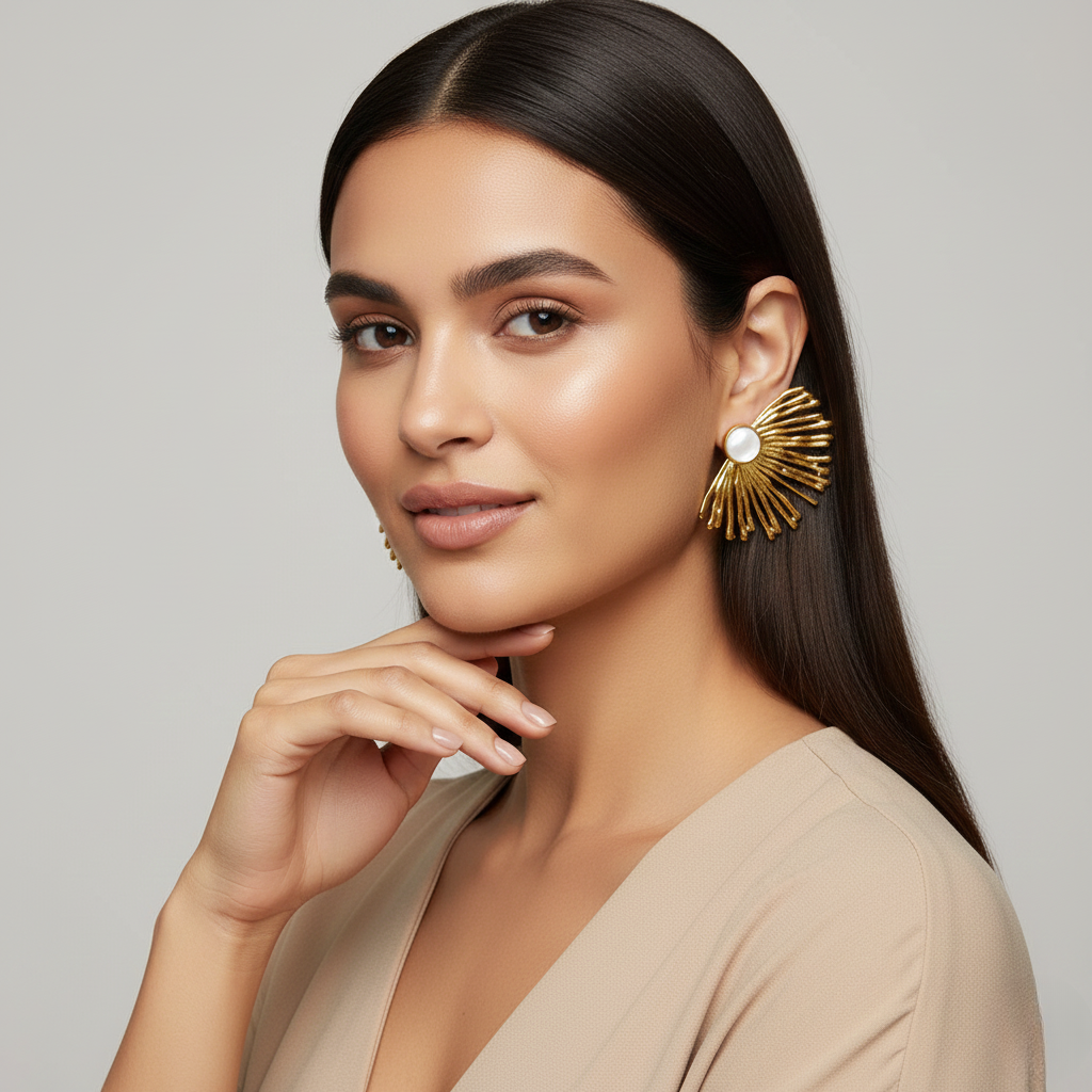 Lumière Shell Statement Stud