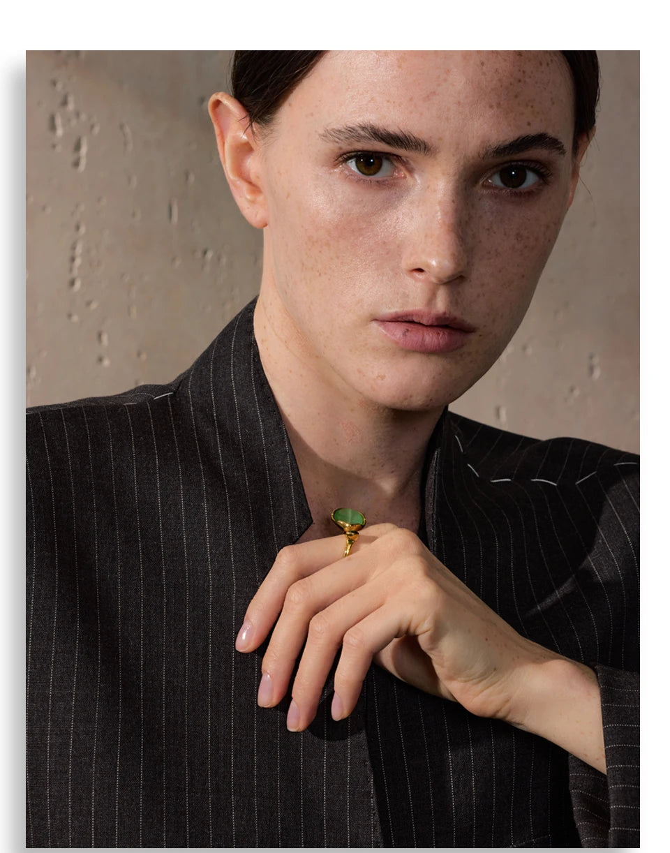 Emerald Grace Teardrop Ring