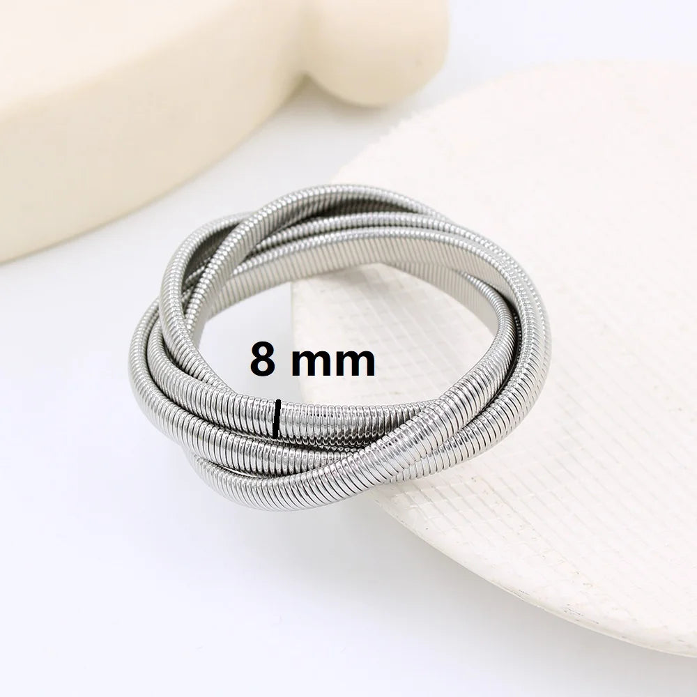 Authentic Nanni – Élan Vintage Elastic Bangle | 18K Gold Plated Titanium Steel