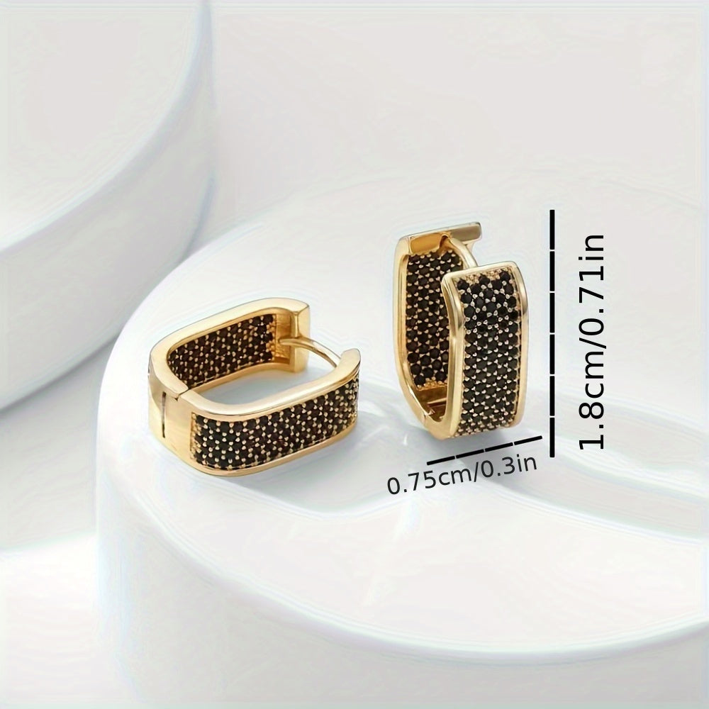 Brincos Dourados, Brincos de Luxo Femininos de Alta Qualidade, Incrustados com Zircónias Coloridas, Joias de Luxo Requintadas e Novos Estilos de Joias para 2024