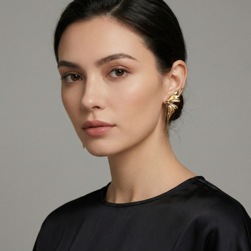 Elegant Hypoallergenic Stainless Steel Wing Earrings