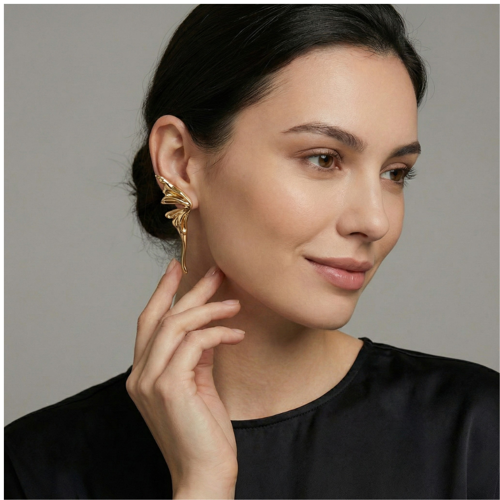 Elegant Hypoallergenic Stainless Steel Wing Earrings