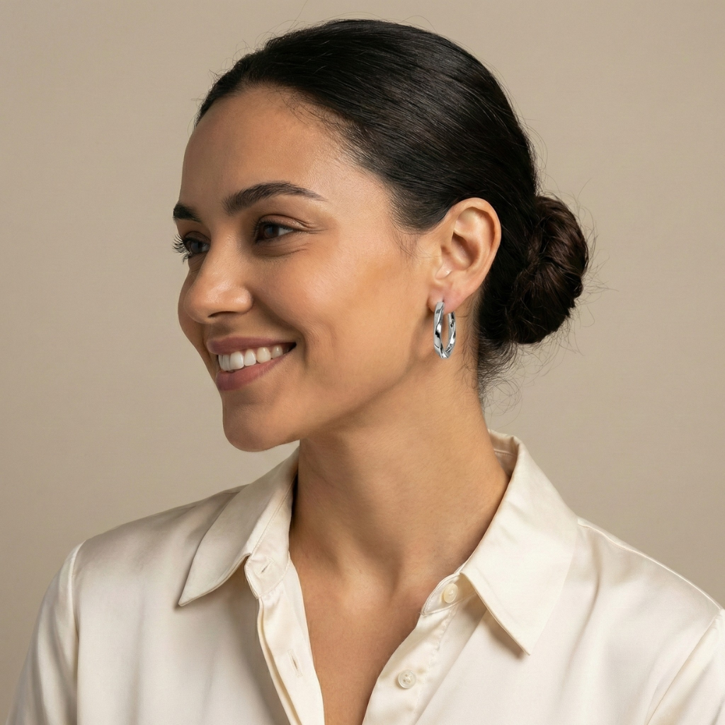 Elegant Hypoallergenic Twisted Hoop Earrings