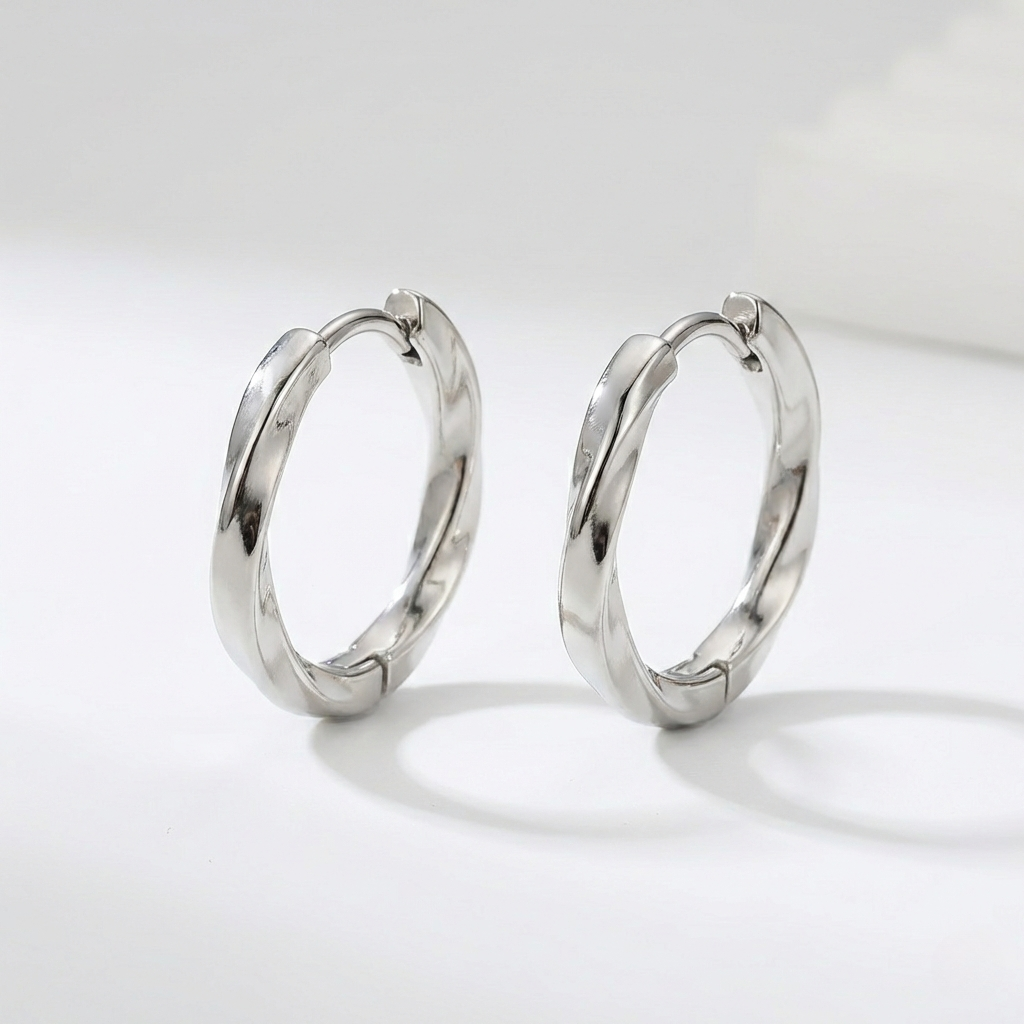 Elegant Hypoallergenic Twisted Hoop Earrings