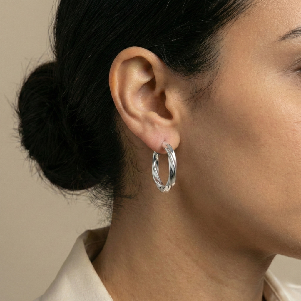 Elegant Hypoallergenic Twisted Hoop Earrings