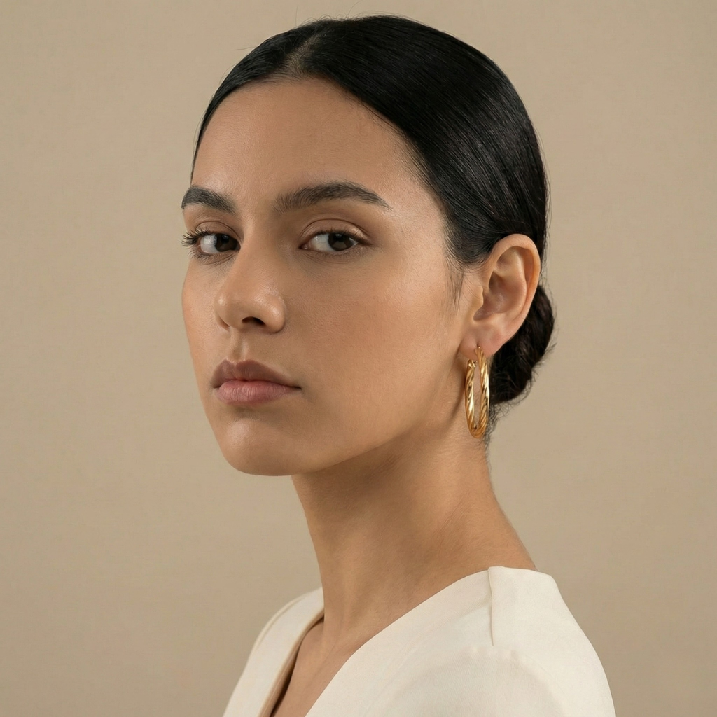 Elegant Gold Hoop Earrings - Hypoallergenic Stainless Steel