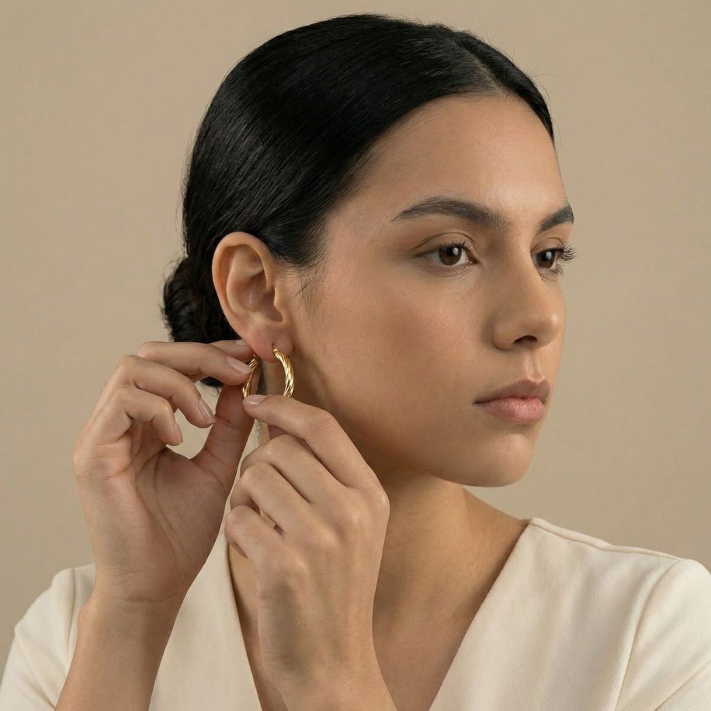 Elegant Gold Hoop Earrings - Hypoallergenic Stainless Steel