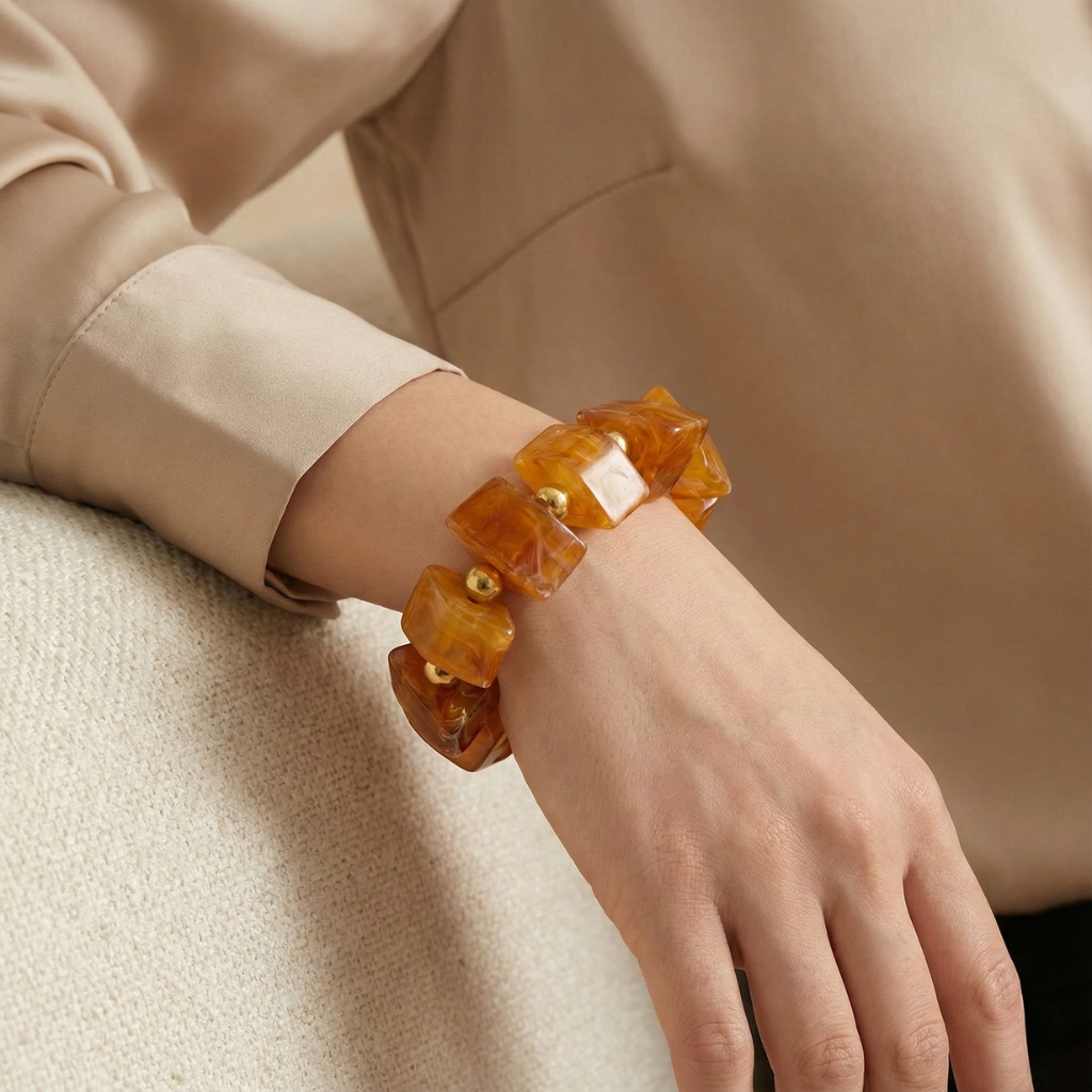 Amber Sequence Bracelet — Resin Finish