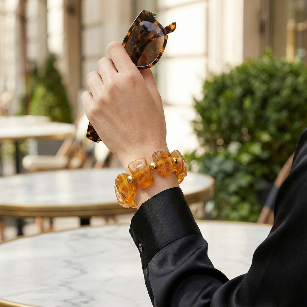 Amber Sequence Bracelet — Resin Finish