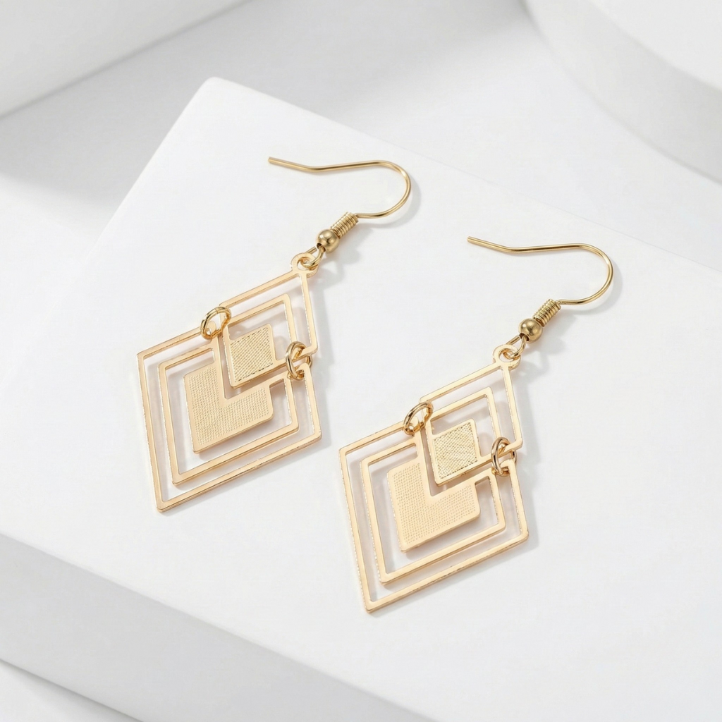 Elegant Gold-Plated Summer Earrings