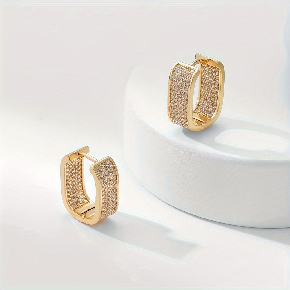 Brincos Dourados, Brincos de Luxo Femininos de Alta Qualidade, Incrustados com Zircónias Coloridas, Joias de Luxo Requintadas e Novos Estilos de Joias para 2024