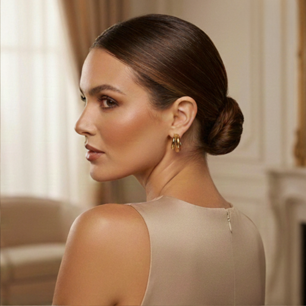 Double C-Shaped Hoop Earrings | 18K PVD Gold Plated