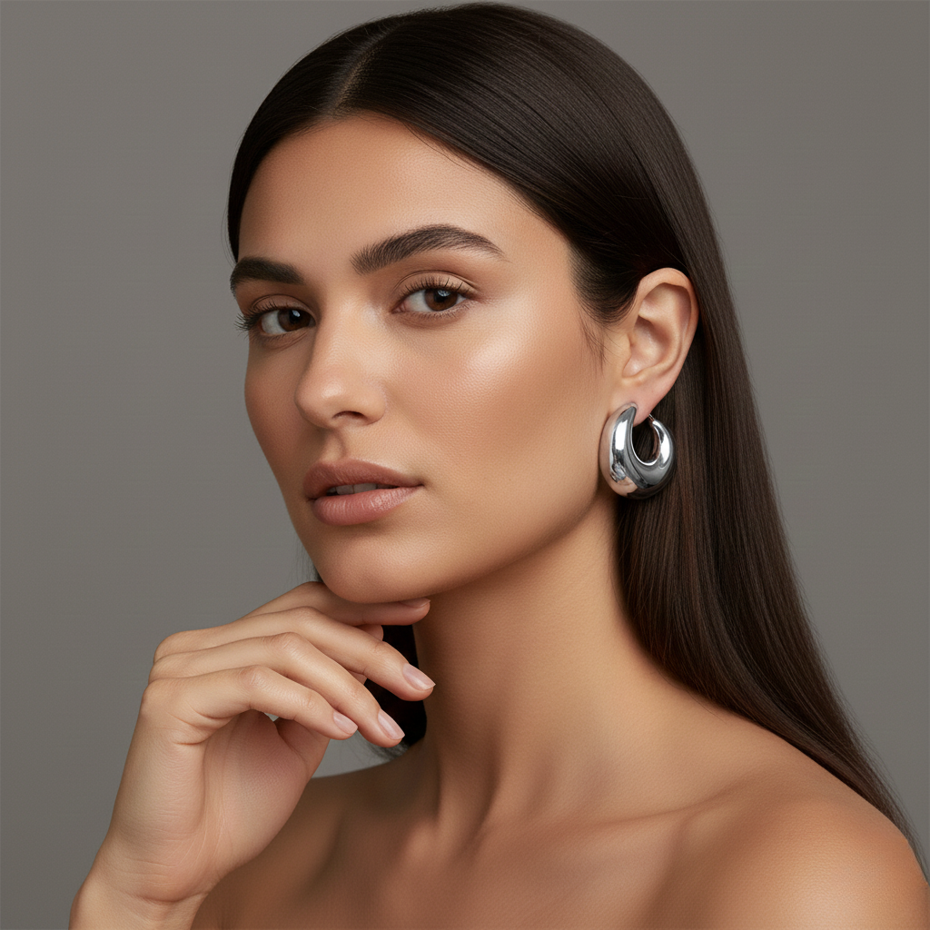 Smooth Chunky C-Shape Earring