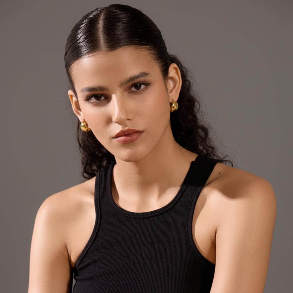 Golden Geometric Luxe Earrings