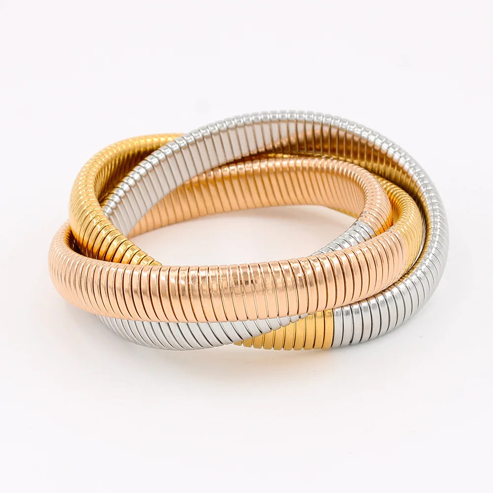 Authentic Nanni – Élan Vintage Elastic Bangle | 18K Gold Plated Titanium Steel