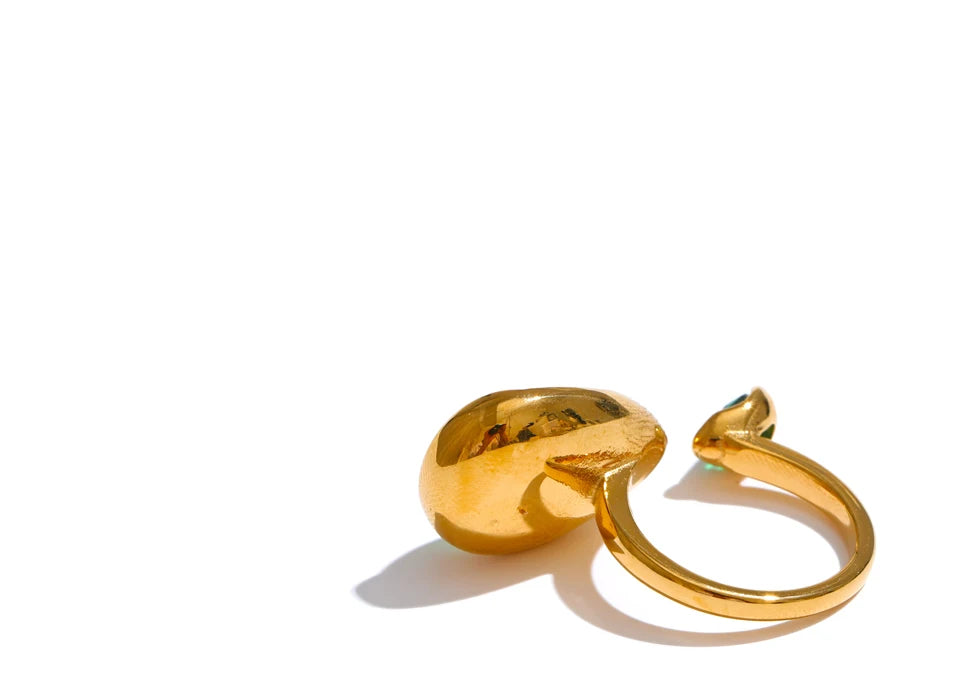 Emerald Grace Teardrop Ring