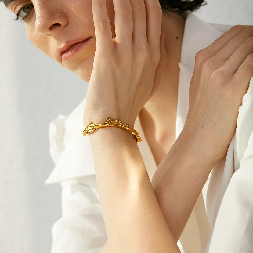 Irregular Axis Cuff — Gold Finish