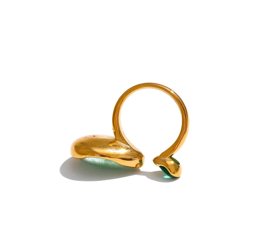 Emerald Grace Teardrop Ring