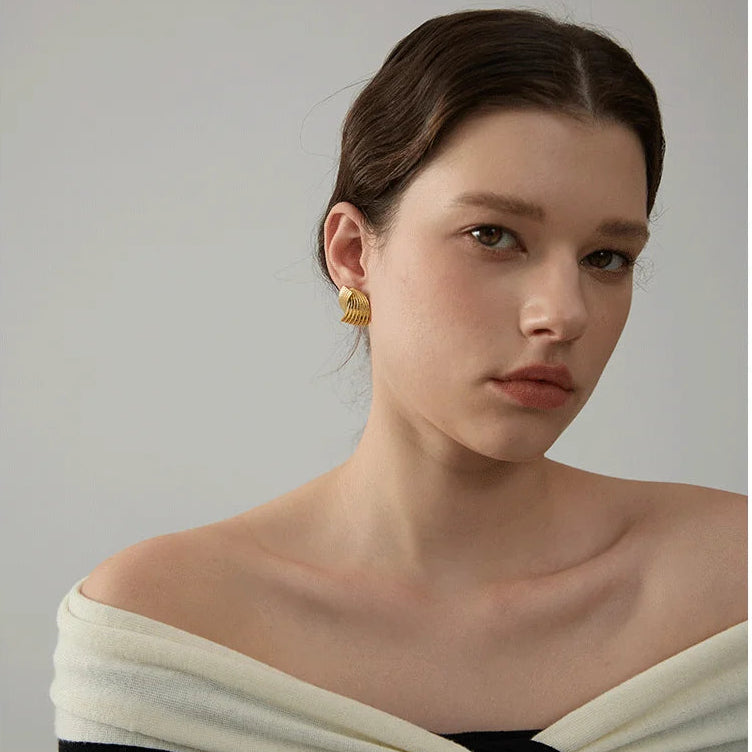 Golden Minimalist Geo Studs