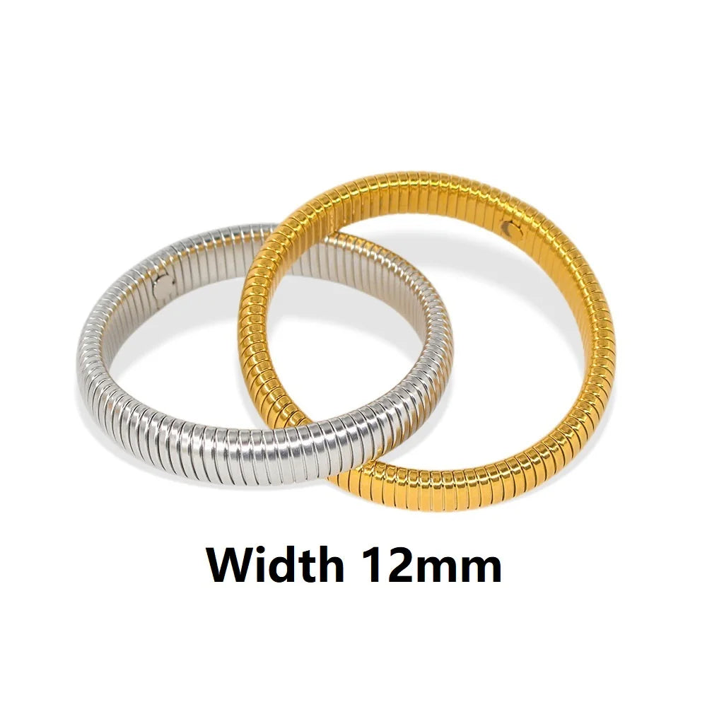 Authentic Nanni – Élan Vintage Elastic Bangle | 18K Gold Plated Titanium Steel